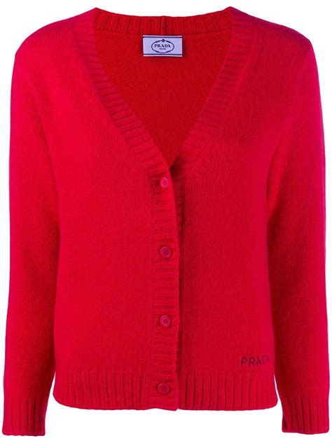 prada red cardigan